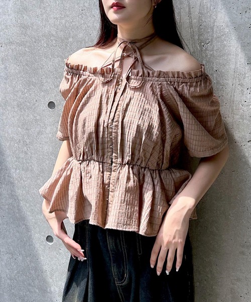 パンツ×2 ブラウス×1 よし PAGEBOY ブラウス シャツ 2WAYオフショルブラウス レディース