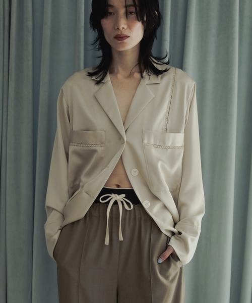 anuke（アンヌーク） ブラウス シャツ Satin Tailored Shirts