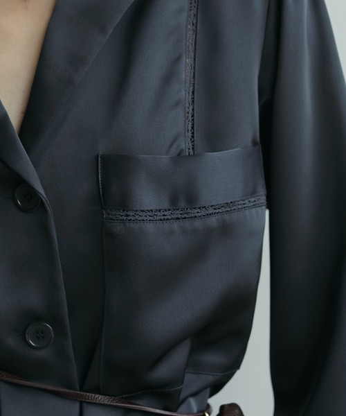 anuke（アンヌーク） ブラウス シャツ Satin Tailored Shirts
