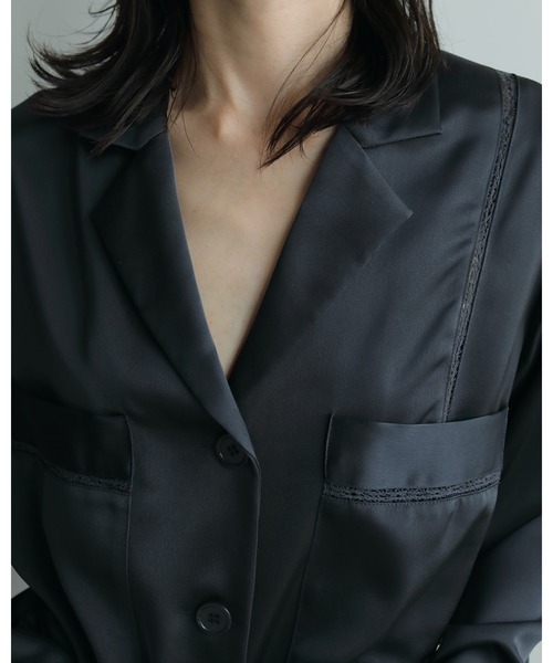 anuke（アンヌーク） ブラウス シャツ Satin Tailored Shirts