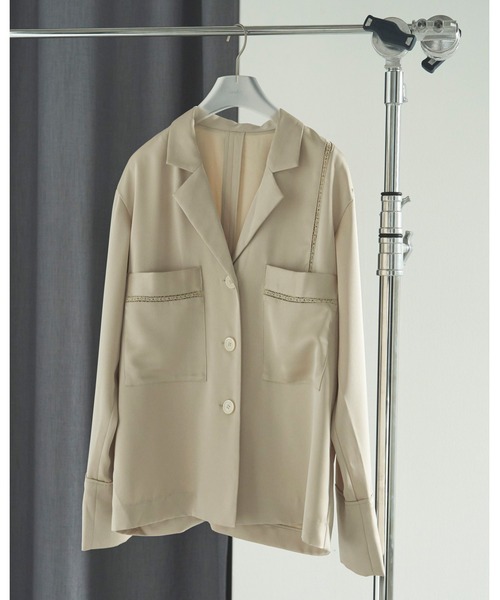 anuke（アンヌーク） ブラウス シャツ Satin Tailored Shirts