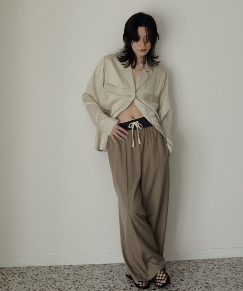 anuke（アンヌーク） ブラウス シャツ Satin Tailored Shirts
