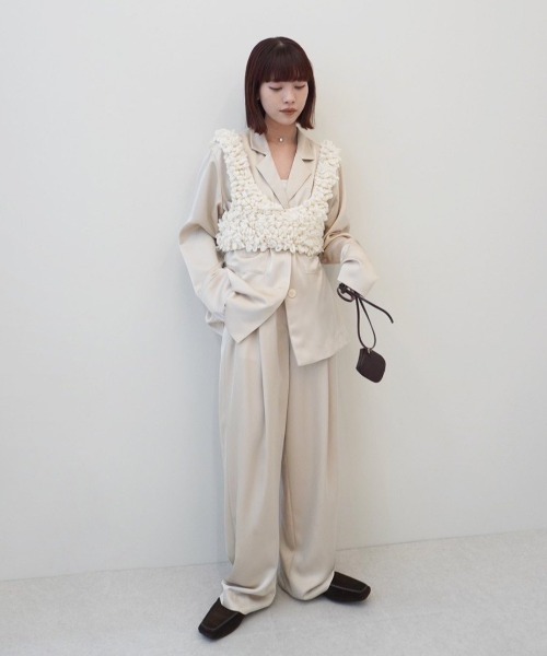 anuke（アンヌーク） ブラウス シャツ Satin Tailored Shirts