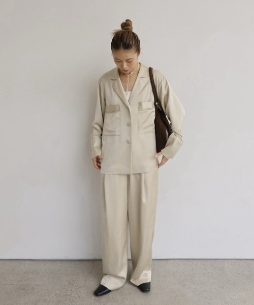 anuke(アンヌーク) ブラウス シャツ Satin Tailored Shirts anuke(アンヌーク) ブラウス シャツ Satin Tailored Shirts