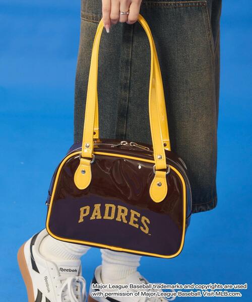 MLB ボストンバッグ ∴WEGO/MLB別注エナメルボストンバッグ レディース