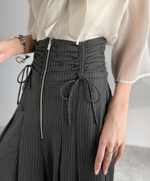 mily bilet ワイドパンツ パンツ 「mily bilet」コルセット風で“キュッ