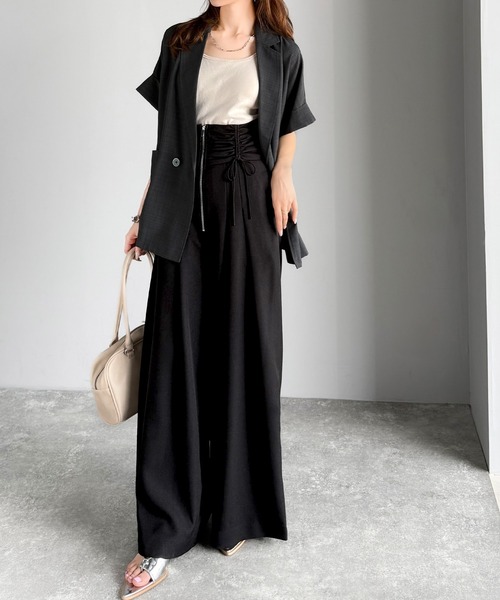 mily bilet パンツ 「mily bilet」コルセット風で“キュッ”と細見え