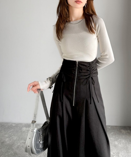 mily bilet ワイドパンツ パンツ 「mily bilet」コルセット風で“キュッ