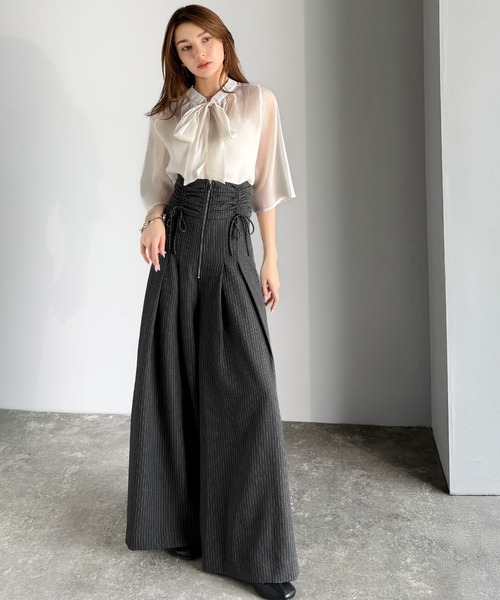 mily bilet ワイドパンツ パンツ 「mily bilet」コルセット風で“キュッ