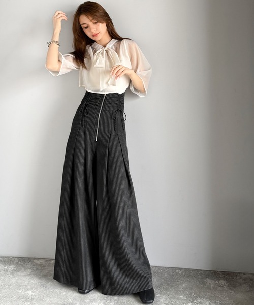mily bilet ワイドパンツ パンツ 「mily bilet」コルセット風で“キュッ