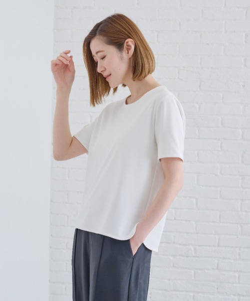 AOYAMA tシャツ 「透けない白・UVカット」透けないカットソー