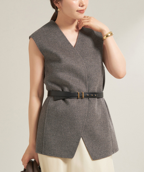 plage（プラージュ） ニットベスト FREE チャコールグレー レディース