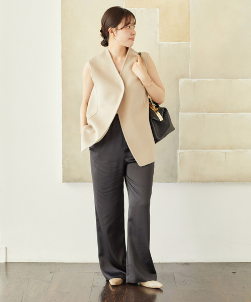 Plage プラージュ◆新品 COTTON SLUB KNIT ニットベスト plage（プラージュ） ニットベスト FREE チャコールグレー レディース