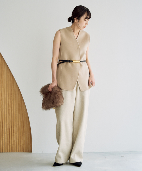 Plage プラージュ◆新品 COTTON SLUB KNIT ニットベスト plage（プラージュ） ニットベスト FREE チャコールグレー レディース