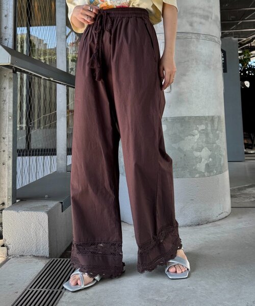 CIAOPANIC TYPY パンツ 切替レースワイドパンツ レディース