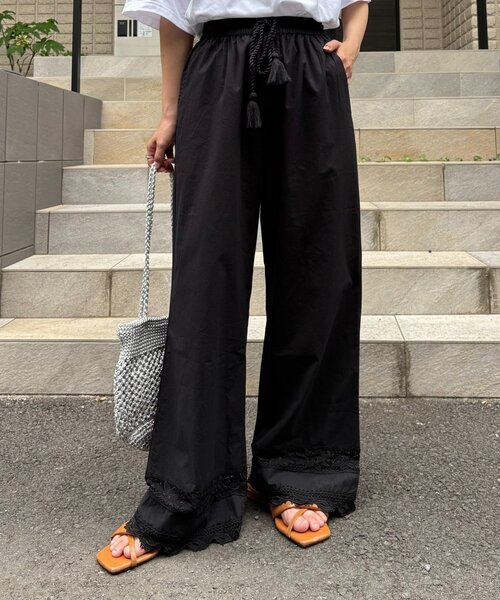 CIAOPANIC TYPY パンツ 切替レースワイドパンツ レディース
