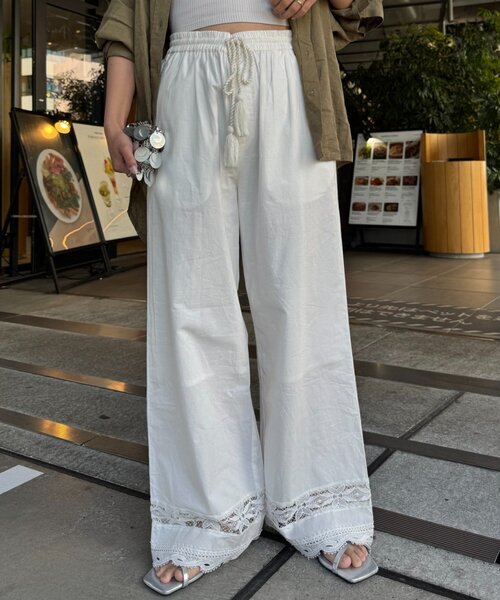 CIAOPANIC TYPY パンツ 切替レースワイドパンツ レディース