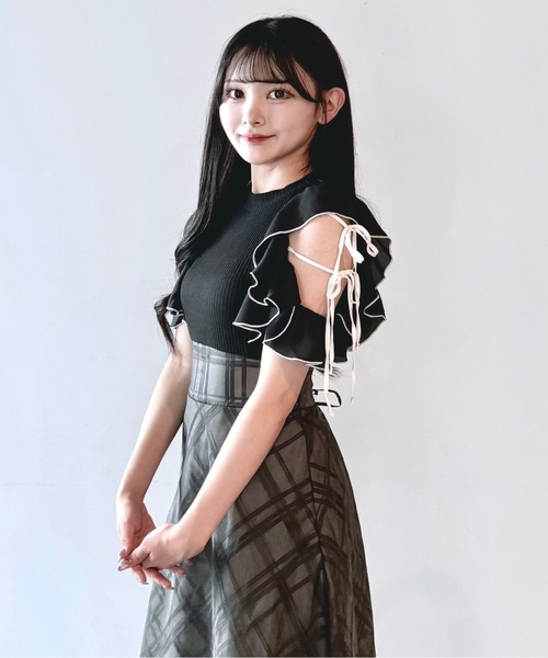 NOMAE バイカラーリボンドッキングワンピース ホワイト セール】バイカラーリボンドッキングワンピース（ワンピース