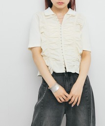 tシャツ フロントホックシャーリングRIBトップス レディース｜ZOZOTOWN Yahoo!店