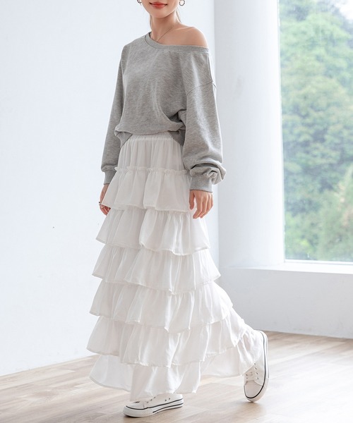 DAY CLOSET スカート 「ロング丈/裏地付き/軽いのにボリューミー