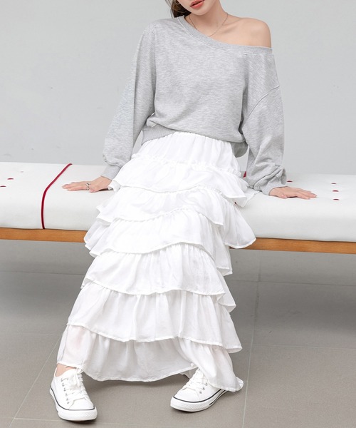 DAY CLOSET スカート 「ロング丈/裏地付き/軽いのにボリューミー