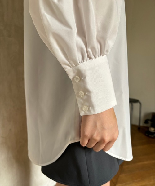UNMINOU◆長袖ブラウス/FREE/ポリエステル/GRY AMBIDEX Store ○denim ribon ブラウス(F インディゴ): yuni