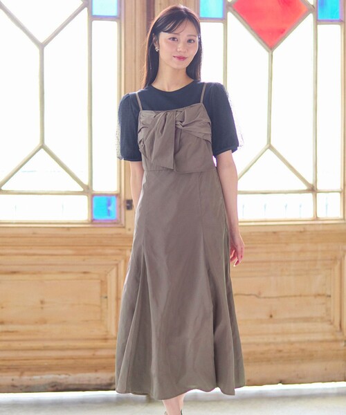 Feroux（フェルゥ） ワンピース 「洗える」リボン キャミドレス