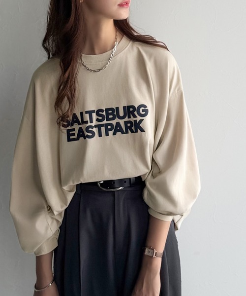 tシャツ 大人シンプル。ベーシックに映える厚盛プリント♪綿100％英字ロゴロンT レディース | classicalelf | 06