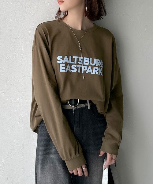 tシャツ 大人シンプル。ベーシックに映える厚盛プリント♪綿100％英字ロゴロンT レディース | classicalelf | 05