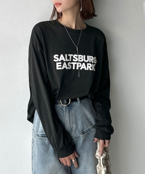 tシャツ 大人シンプル。ベーシックに映える厚盛プリント♪綿100％英字ロゴロンT レディース | classicalelf | 03