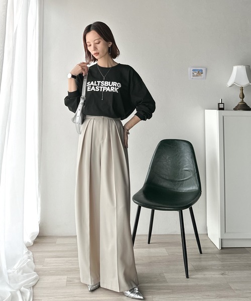 tシャツ 大人シンプル。ベーシックに映える厚盛プリント♪綿100％英字ロゴロンT レディース | classicalelf | 23
