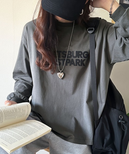 tシャツ 大人シンプル。ベーシックに映える厚盛プリント♪綿100％英字ロゴロンT レディース | classicalelf | 26