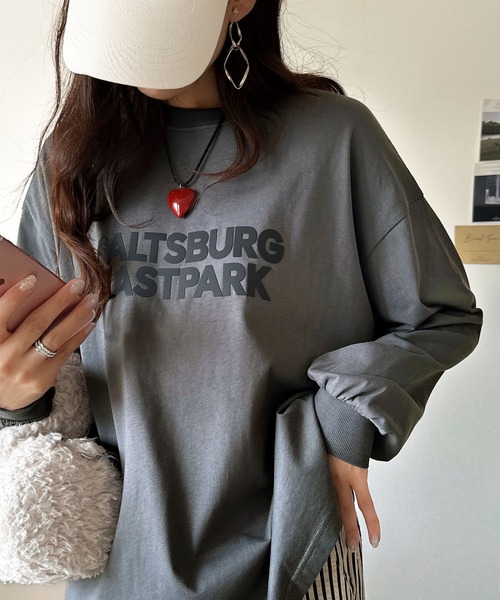 tシャツ 大人シンプル。ベーシックに映える厚盛プリント♪綿100％英字ロゴロンT レディース | classicalelf | 25