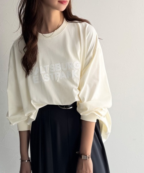 tシャツ 大人シンプル。ベーシックに映える厚盛プリント♪綿100％英字ロゴロンT レディース | classicalelf | 14