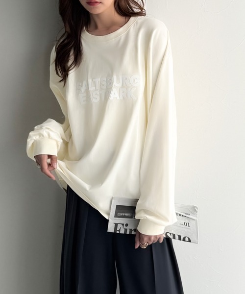 tシャツ 大人シンプル。ベーシックに映える厚盛プリント♪綿100％英字ロゴロンT レディース | classicalelf | 15