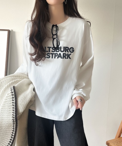 tシャツ 大人シンプル。ベーシックに映える厚盛プリント♪綿100％英字ロゴロンT レディース | classicalelf | 11