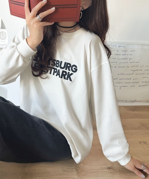 tシャツ 大人シンプル。ベーシックに映える厚盛プリント♪綿100％英字ロゴロンT レディース | classicalelf | 10