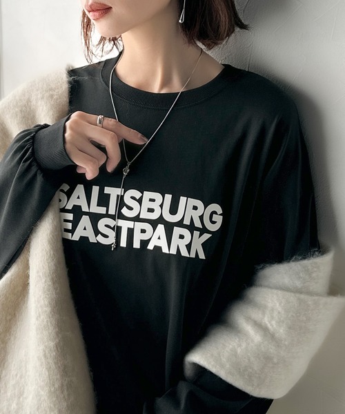 tシャツ 大人シンプル。ベーシックに映える厚盛プリント♪綿100％英字ロゴロンT レディース | classicalelf | 17