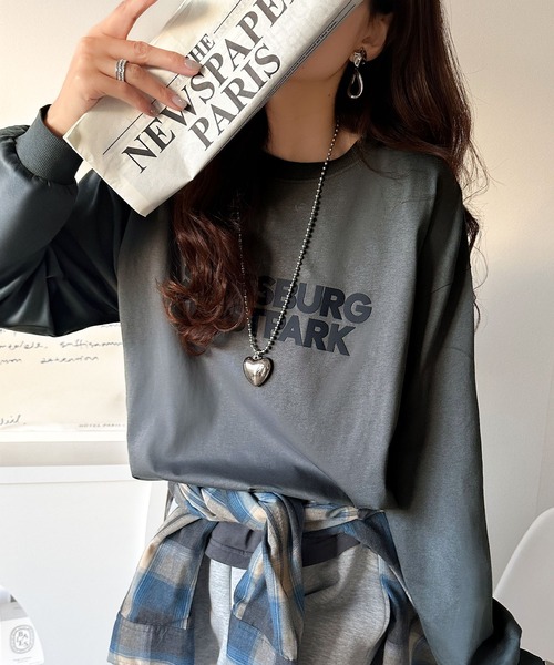 tシャツ 大人シンプル。ベーシックに映える厚盛プリント♪綿100％英字ロゴロンT レディース | classicalelf | 24