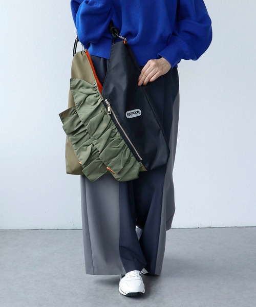 OUTDOOR RISLEY フリルメッシュトートバッグ OUTDOOR RISLEY フリルメッシュトートバッグ