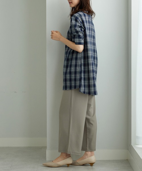 パラスパレス  チェック柄チュニック レディース 微起毛 チェック柄 チュニック【オンラインショップ限定