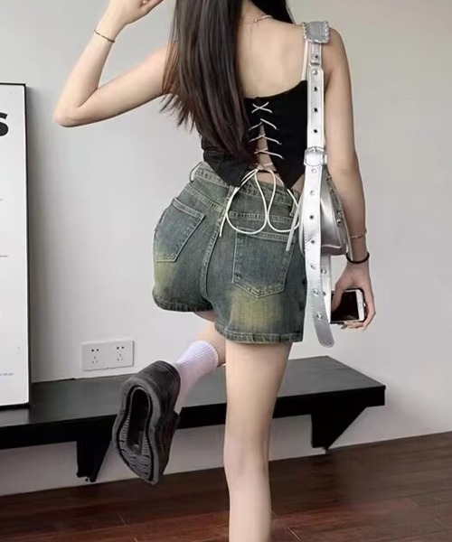 「Miniministore」 デニムショートパンツ L インディゴブルー レディース