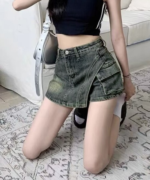 「Miniministore」 デニムショートパンツ L インディゴブルー レディース