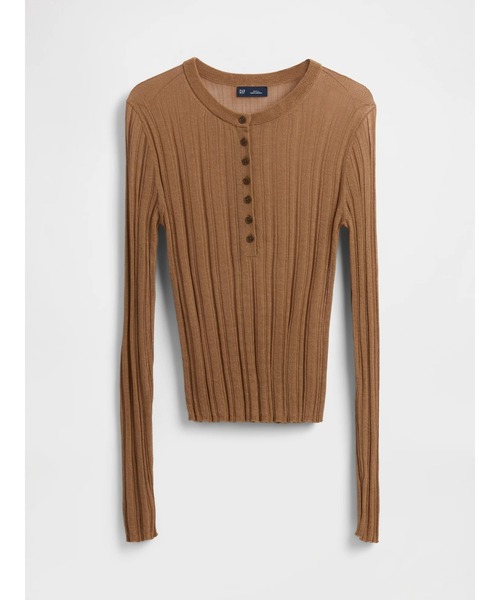 GAP（ギャップ） tシャツ シアー リブ ヘンリーネックセーター