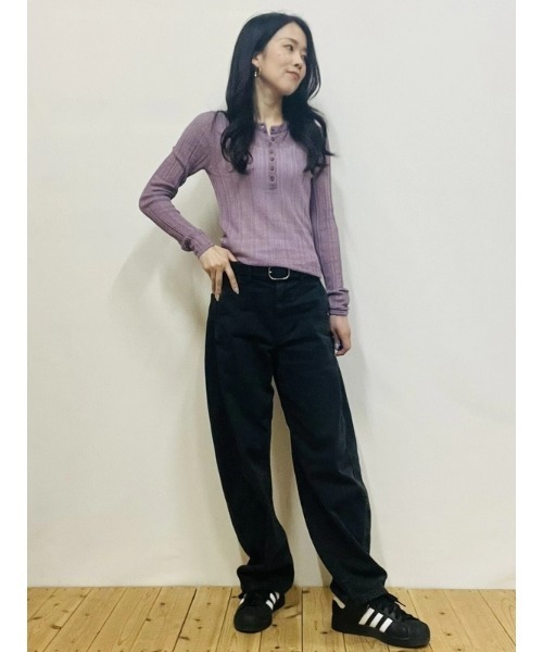 GAP（ギャップ） tシャツ シアー リブ ヘンリーネックセーター