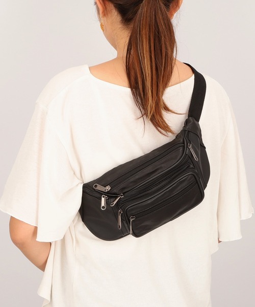 PIENI（ピエニ） ウエストポーチ PIENI WAIST BAG PVC×ピッグレザー