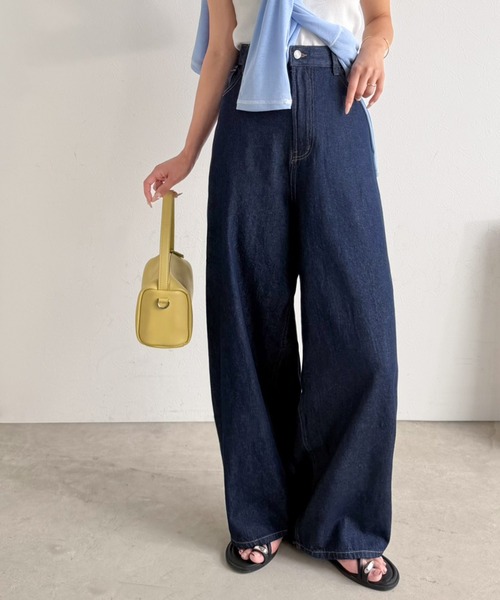 Java ワイドパンツ ジーンズ デニム デニムパンツ ジャバコラボ」快適