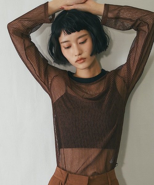 tシャツ コードメッシュシアープルオーバー レディース | ブランド登録なし | 02