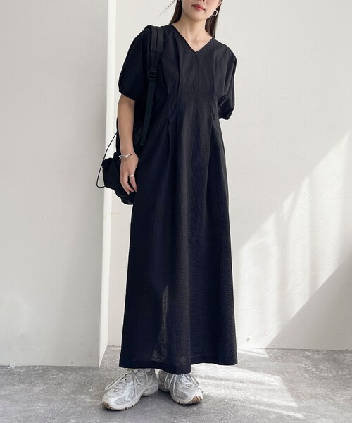 「fredy emue」 半袖ワンピース 38 ブラック系その他 レディース_画像2