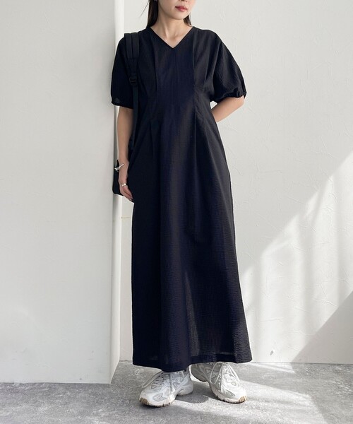 「fredy emue」 半袖ワンピース 38 ブラック系その他 レディース_画像3